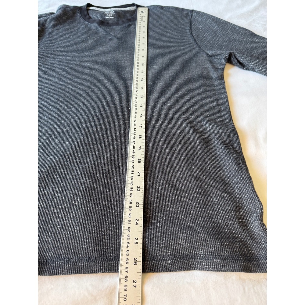 Old Navy Mens Charcoal Gray Waffle Knit Thermal Shirt Large Gorpcore Basics - Picture 10 of 12